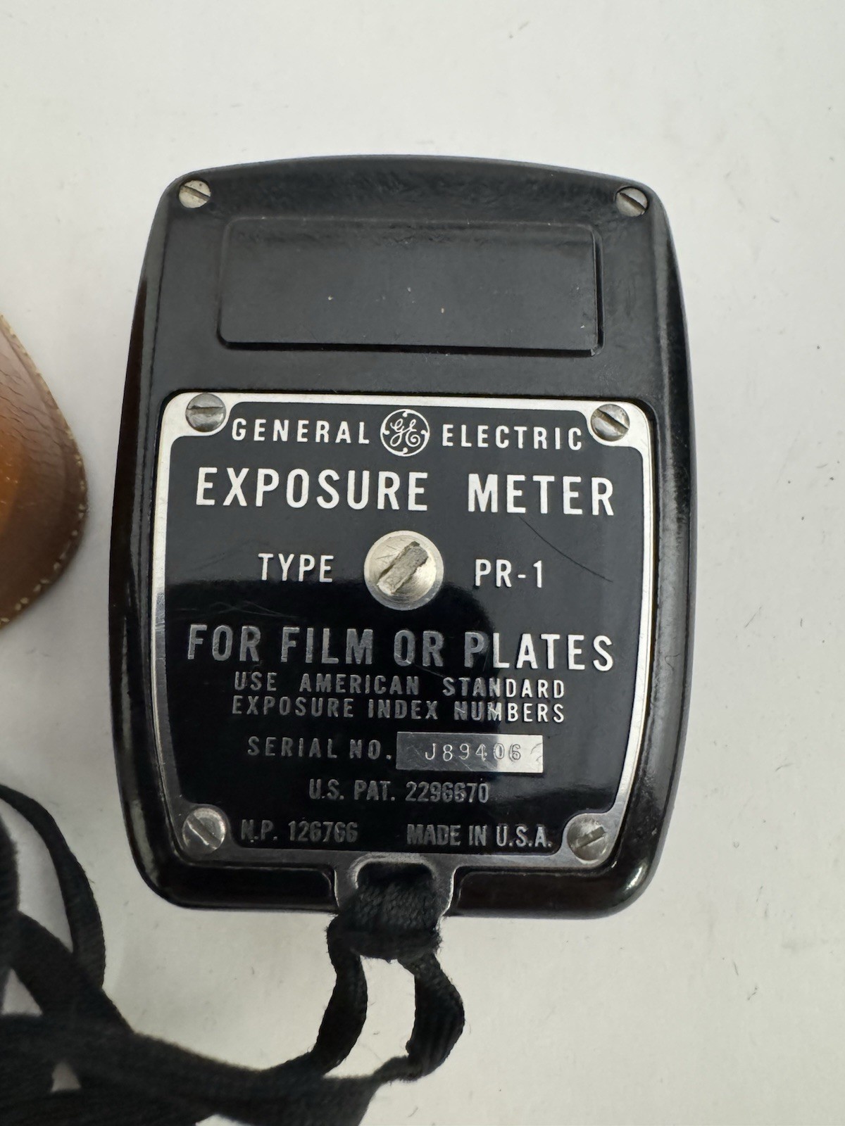 VINTAGE GENERAL ELECTRIC PR-1 CAMERA EXPOSURE LIGHT METER Leather Case EUC