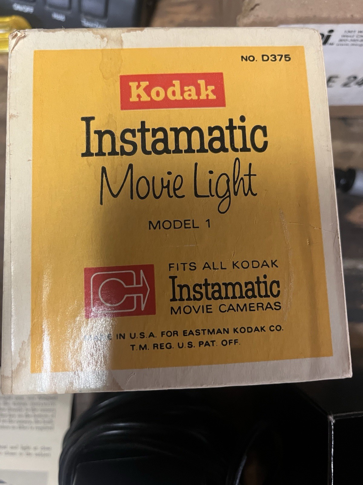 Kodak Instamatic Movie Studio Light Model 1 Original Box And Istructions