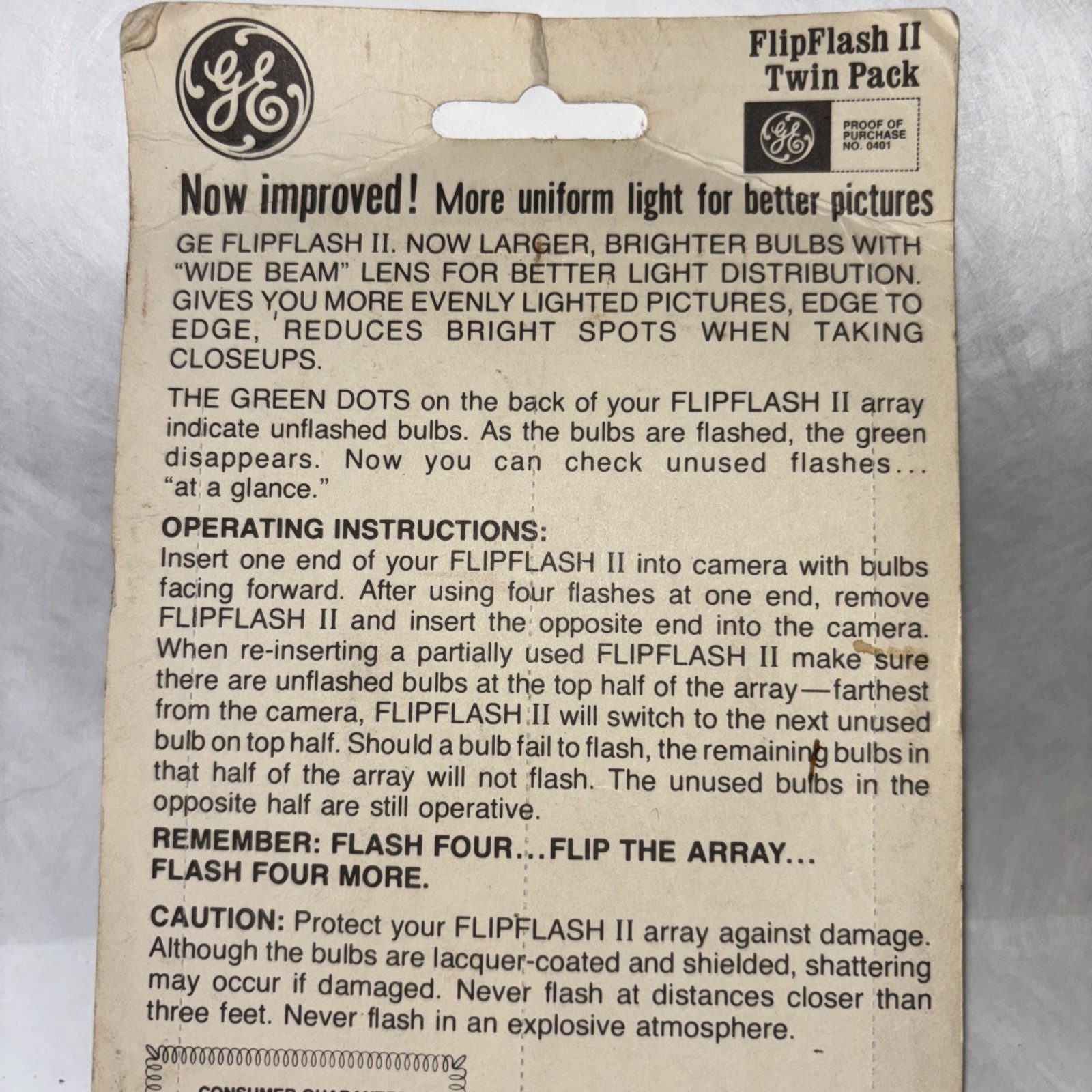 GE Flip Flash II | 2 Bars / 16 Flashes, For FlipFlash Cameras NEW