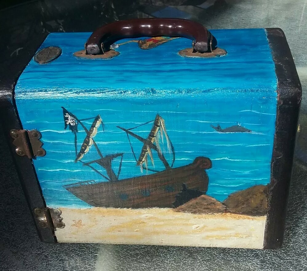 Vintage Barnett Jaffe Baja slide case/ Unique functional Art signed by artist