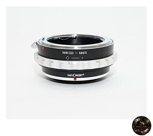 KF Nikon F-mount G-lens to Micro Four Thirds (m4/3) mount adapter with lens