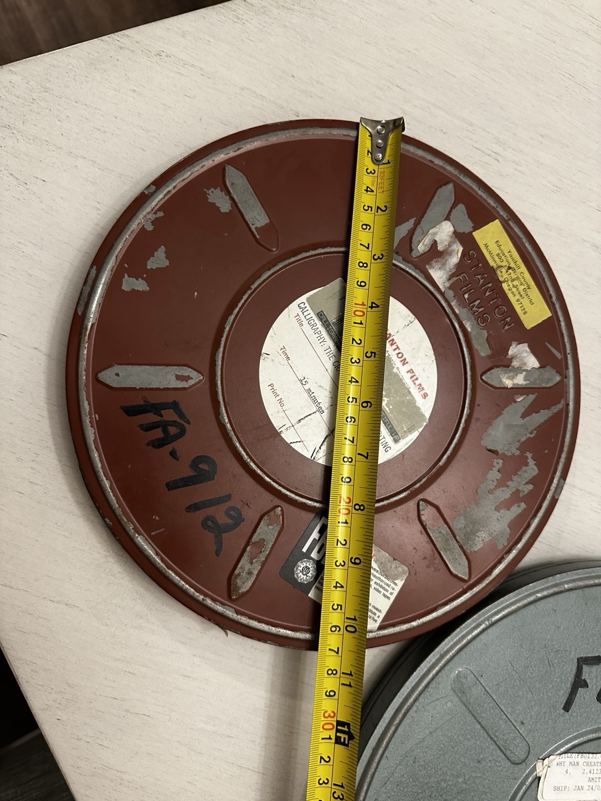 2 Vintage Empty Movie Reel Tins