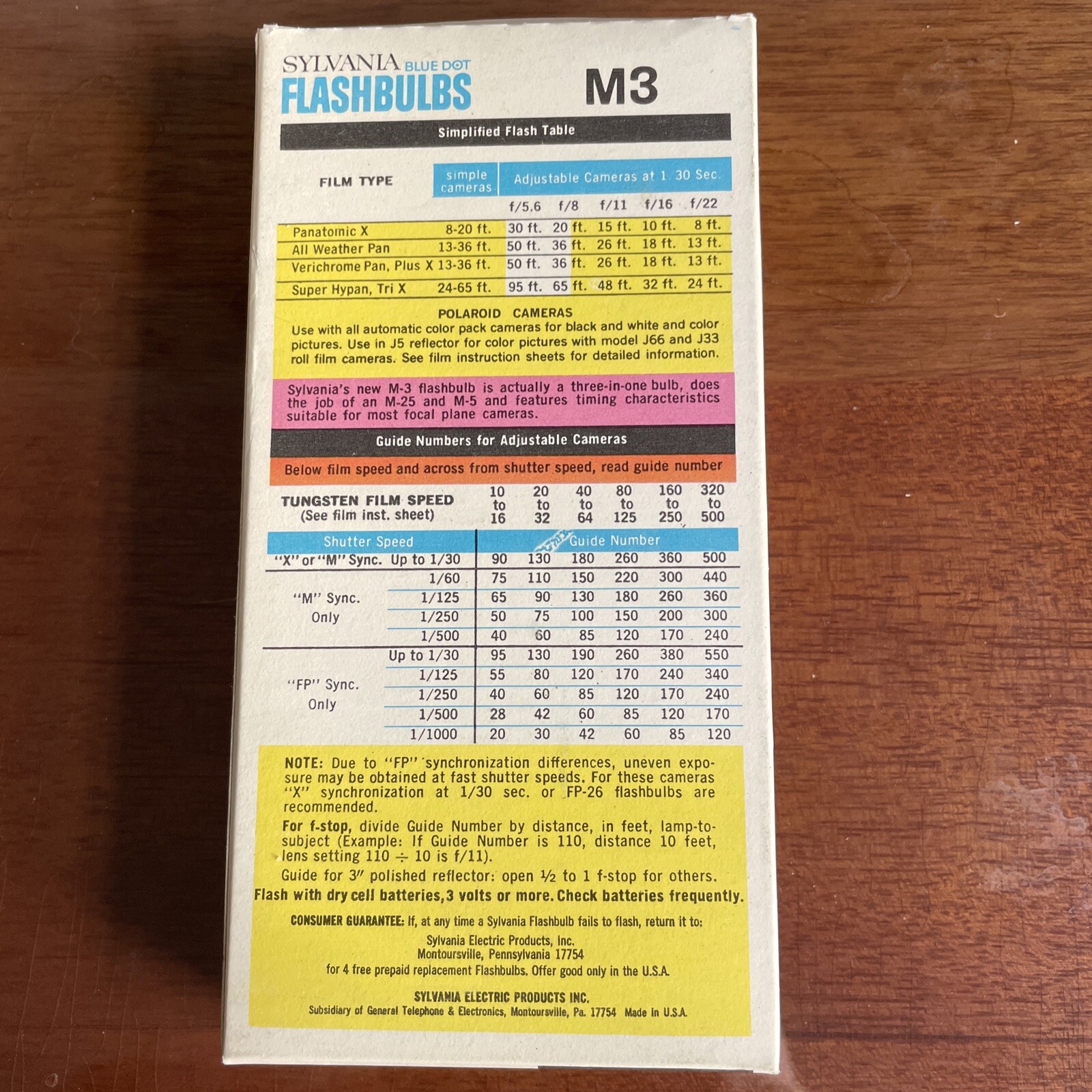 SYLVANIA Blue Dot FLASHBULBS M3 Original Box 12 Clear Bulbs Vintage
