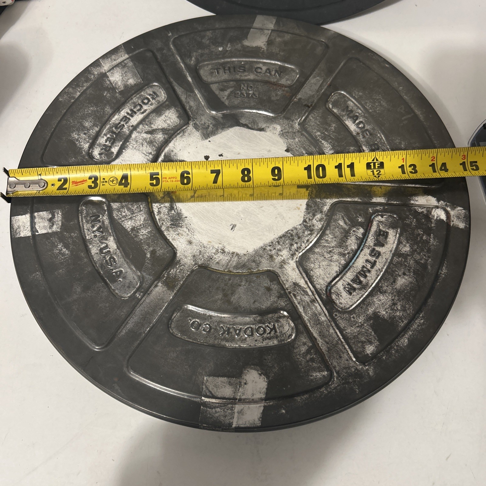 2 Vintage Eastman Kodak 35mm Film Can 2373- Empty Canister 11” Diameter USA Made