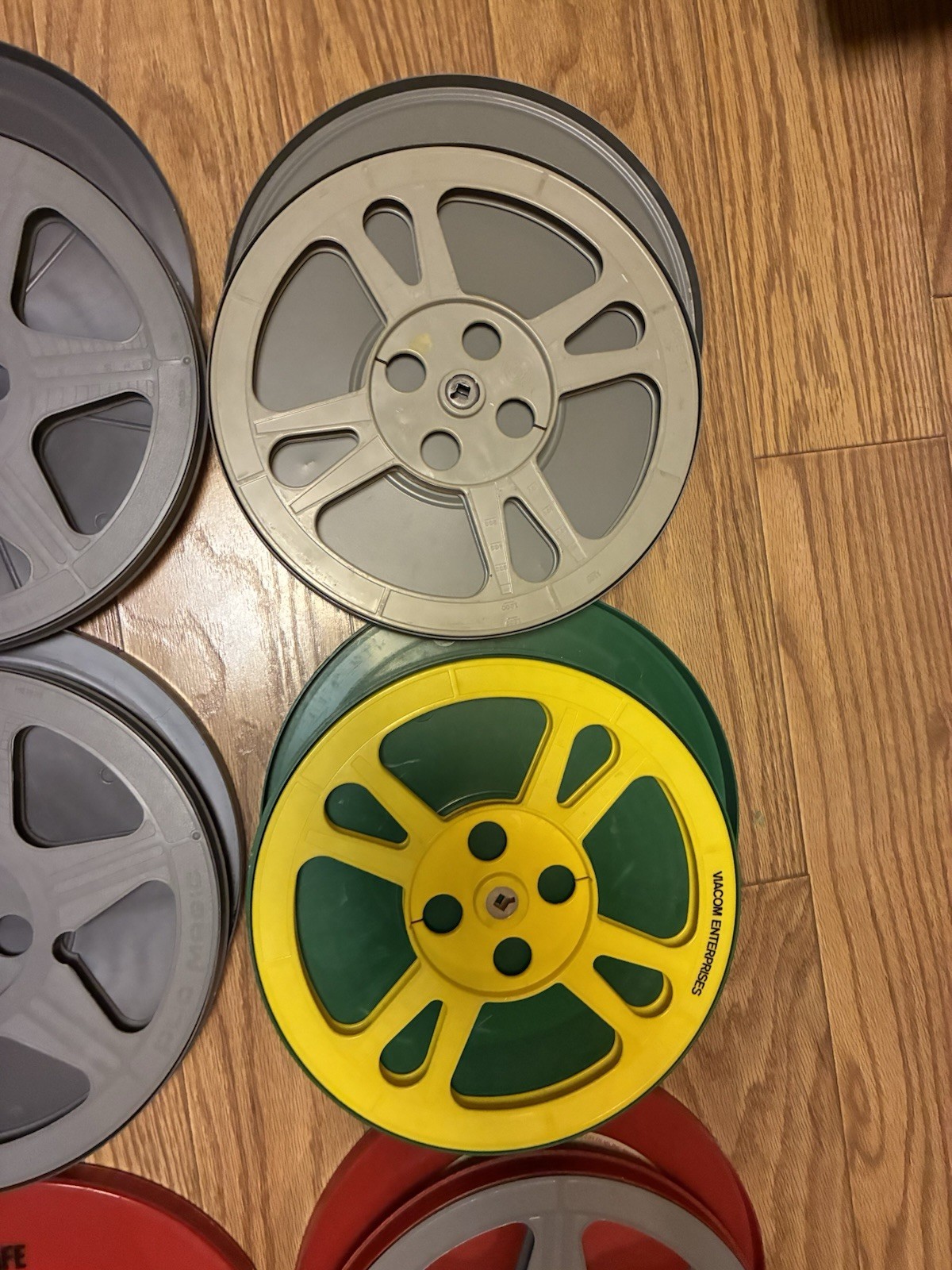 Lot Of 10 Film Reels & Cans 12.5”steel Plastic Plio Magic Goldberg Brothers NICE