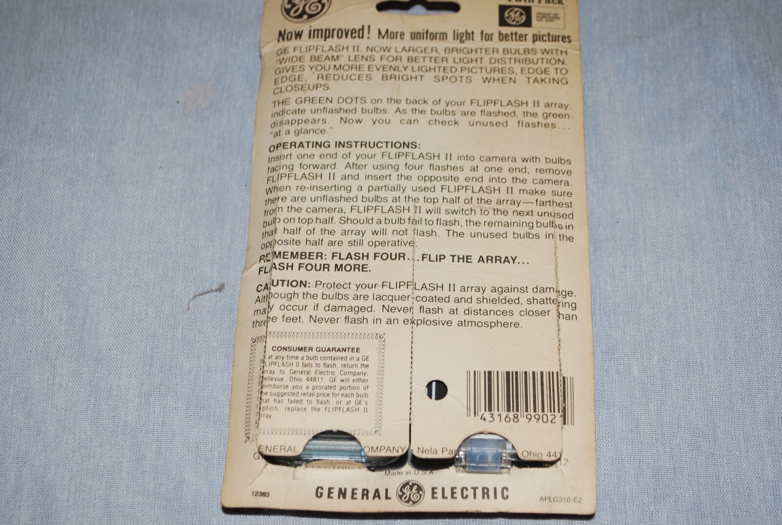 Vintage GE Flip Flash II 2 Twin Pack Flash Packs for all FlipFlash Cameras NOS