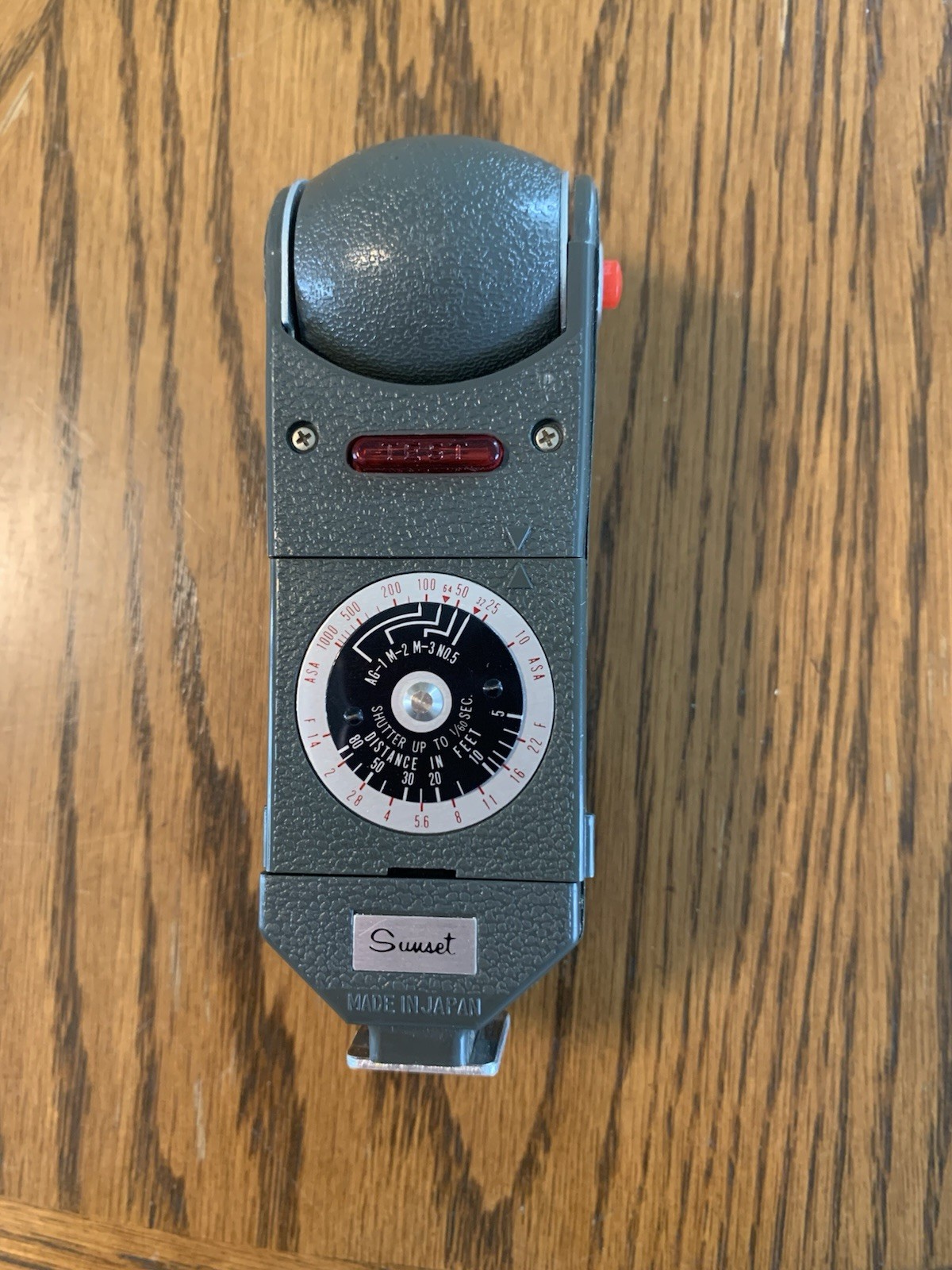 Vintage Sunset Camera Flash, With Folding Fan, Mid Century Analog Camera, Japan