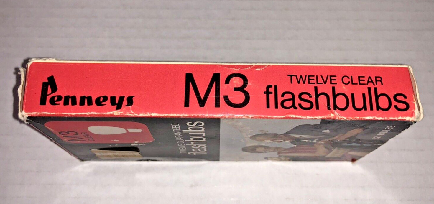 Vintage J.C. Penny M3 Clear Flashbulbs 1 Box – 11 Bulbs – 1 is Missing