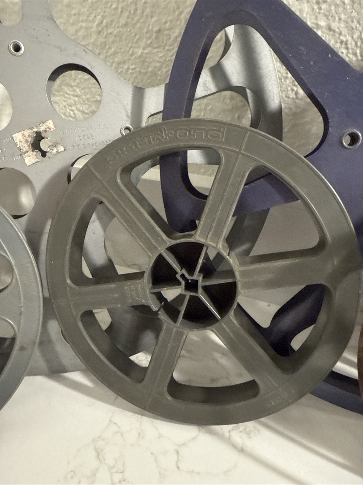 6 Vintage Metal Film Reels – Goldberg Bros, Plio-magic, Motion picture Enterpris