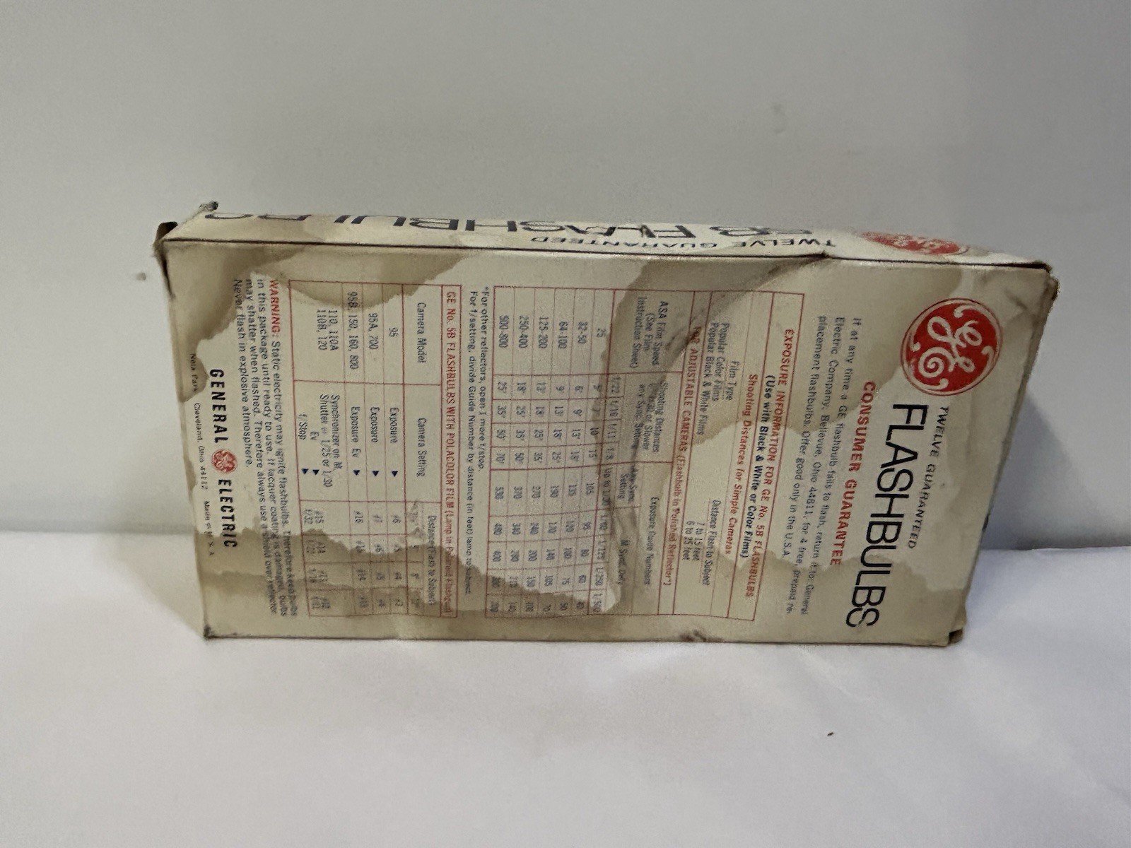 Vintage GE Flashbulbs Size 5B Blue 12 Bulbs in Original Box Camera Flash