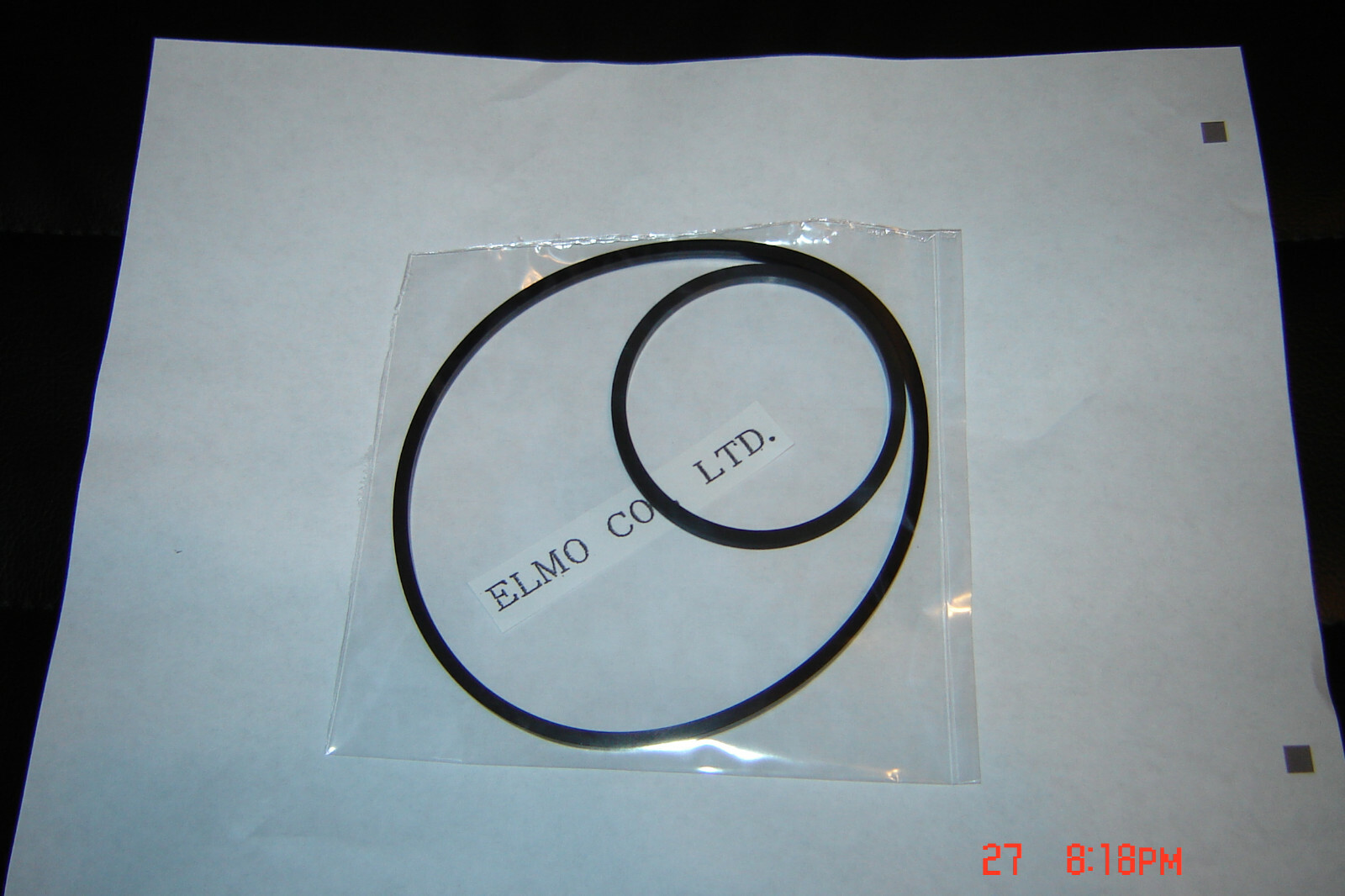ELMO ST-800 800 M O Projector Belts, Square 2 Belt Set, New