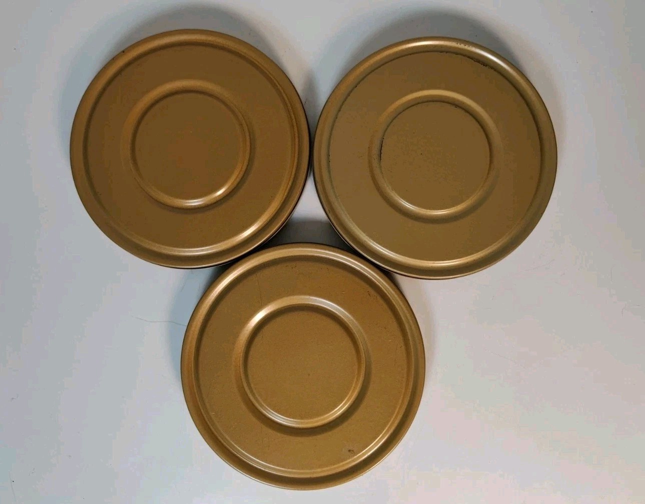 3 Vtg 5″ DUAL 8 Metal Film Canister Storage Can 8mm Movie Reel 200ft COMPCO