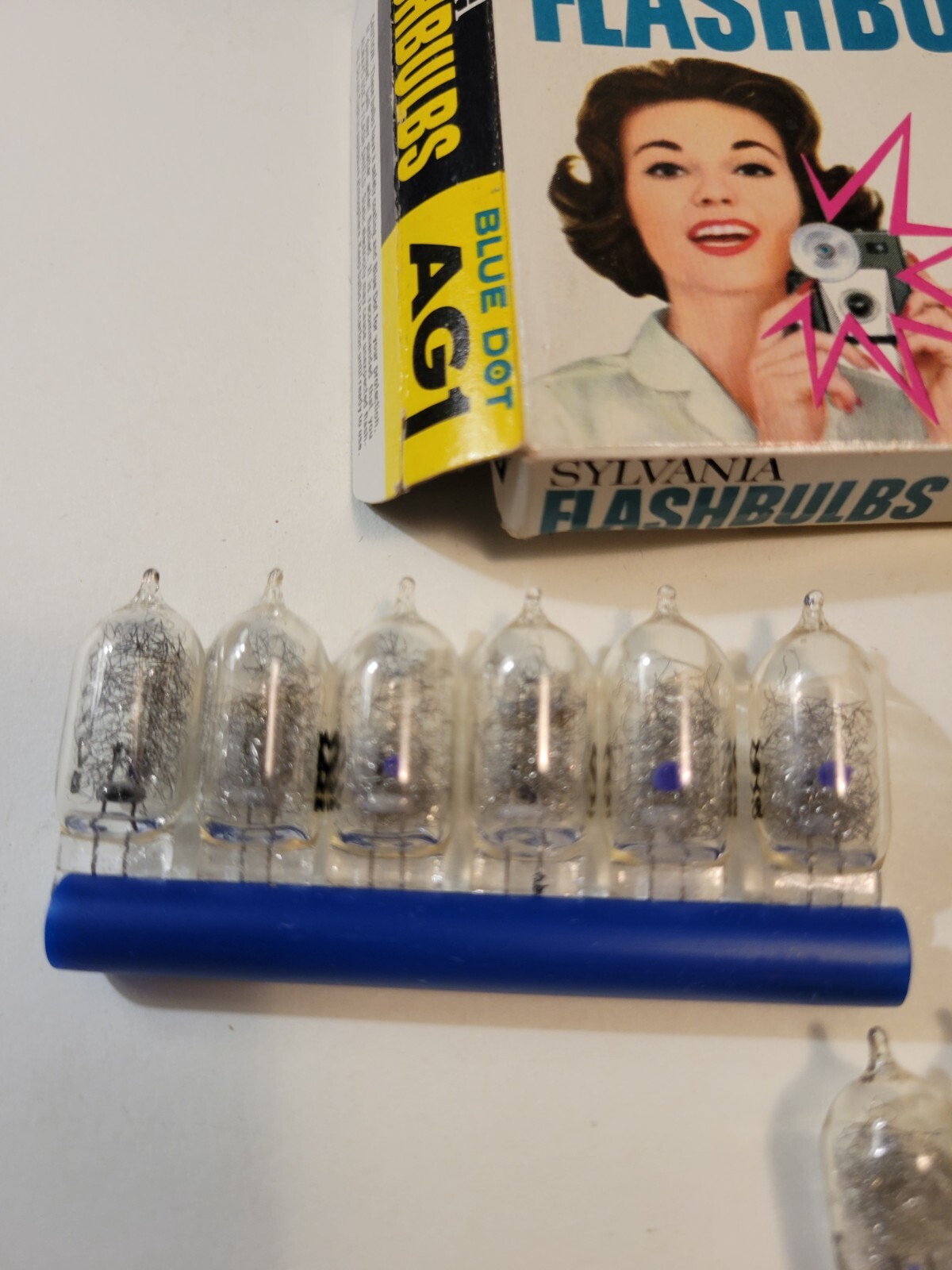 Vintage Sylvania Flashbulbs Blue Dot, AG1 12 Bulbs in Package New in Open Box