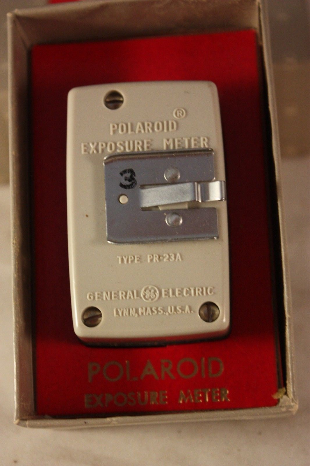 Vintage Polaroid PR-23A Exposure Meter EV Scale In Original Box General Electric