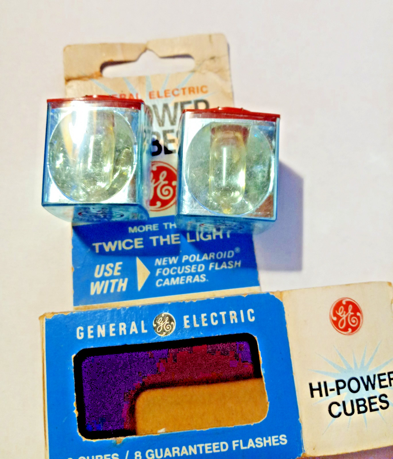 Vintage General Electric Hi Power Flash Cubes 2 Packs Polaroid Cameras GE USA