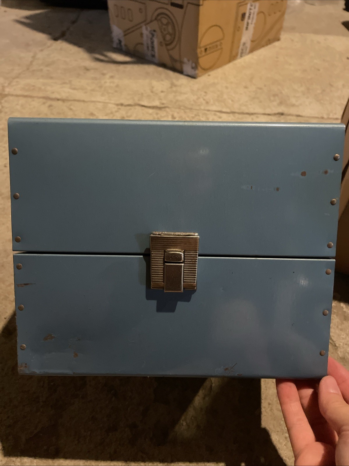8mm Film Storage Case Box with 12 Slots & 3 7” Metal Reels 1960s