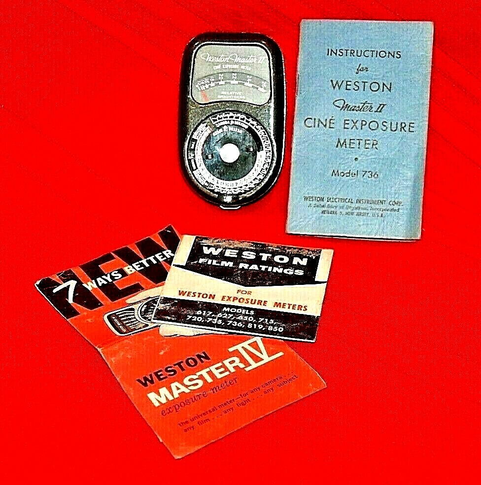 WESTON MASTER II, MODEL 736 VINTAGE LIGHT METER, FOR PARTS OR REPAIR, CLEAN COND