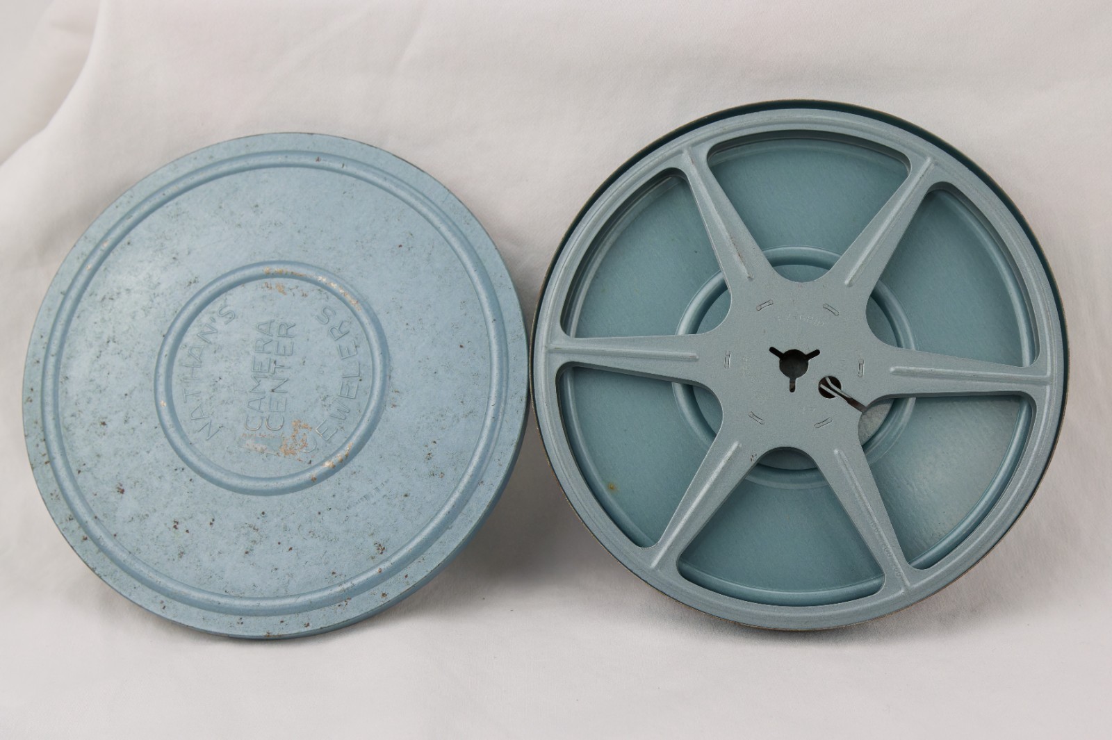 Nathan Jewelers Film Reel Can, 50’s / 60’s