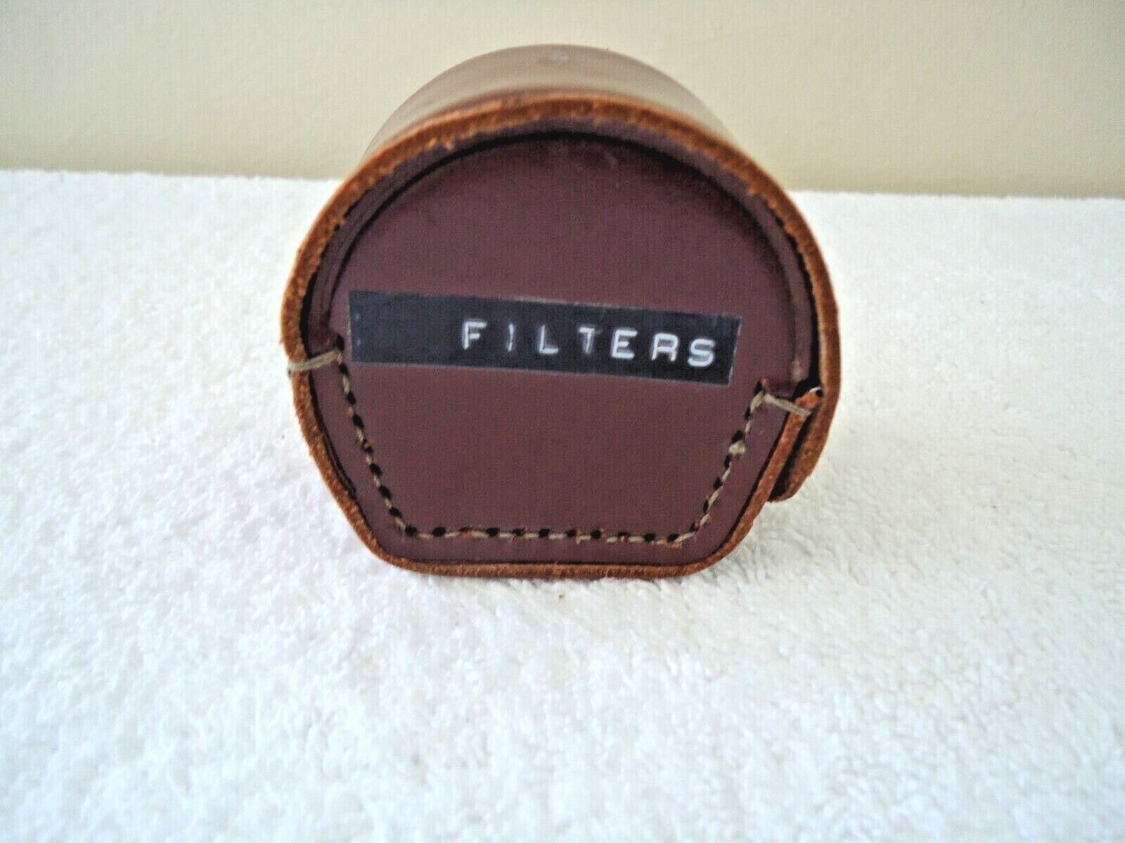 Vintage AO CO.? Leather Camera Lens Holder With a Couple of Lens ” GREAT ITEM “
