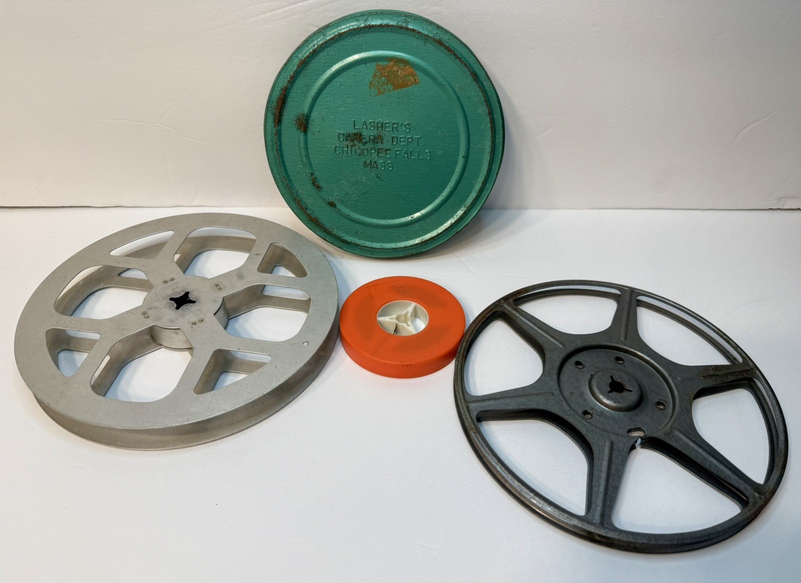 Lot of Vintage Movie Reels – Compco Film Reel, Sears, Keystone, Lashers Made US