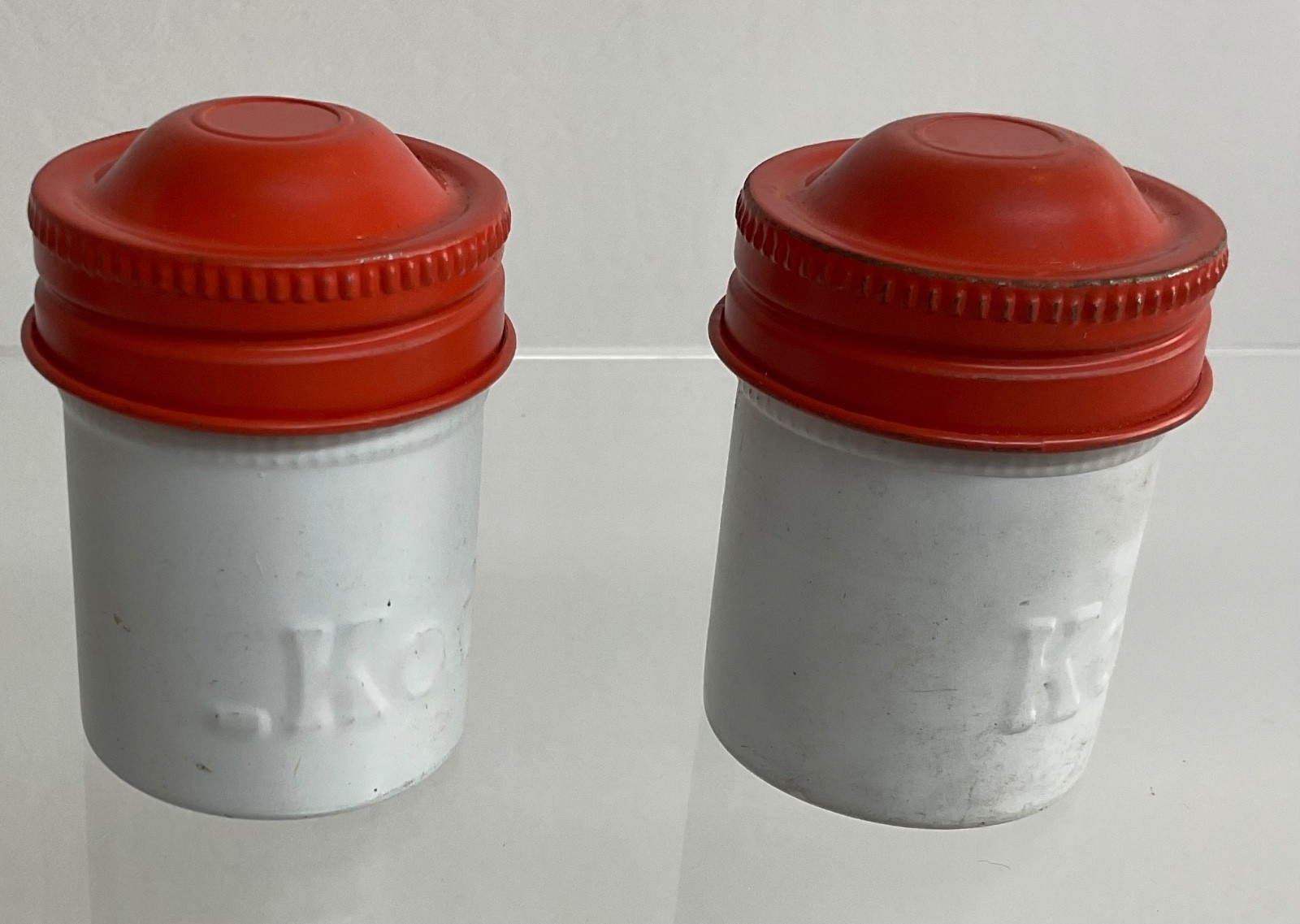 VTG Lot of 2 Kodak 35mm Film Roll Embossed Container Metal Tin Can Canister