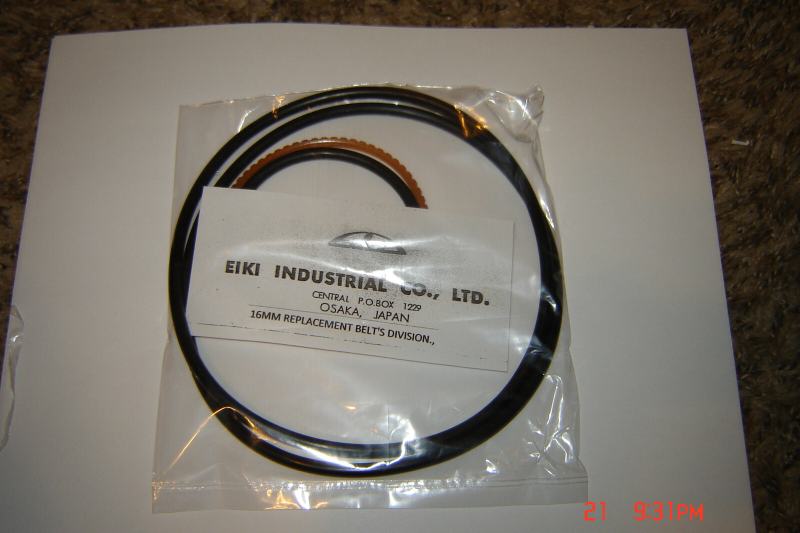 EIKI 16mm Projector Belts For EIKi NT-0,NT1,NT2 – 4 Belt Kit.*FROM SERIAL #50001