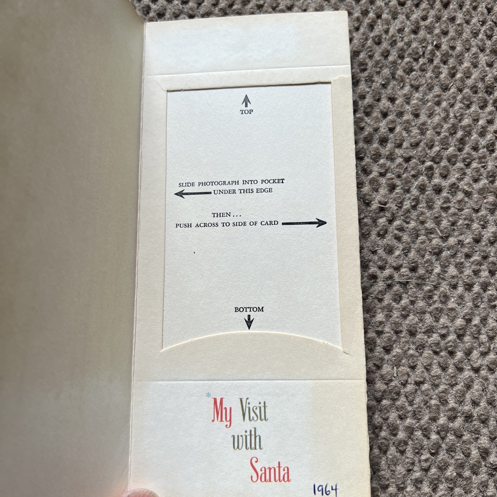 5 VTG 1960’S Photograph CARDS Stock Folder For ” SANTA AND ME ” Photo