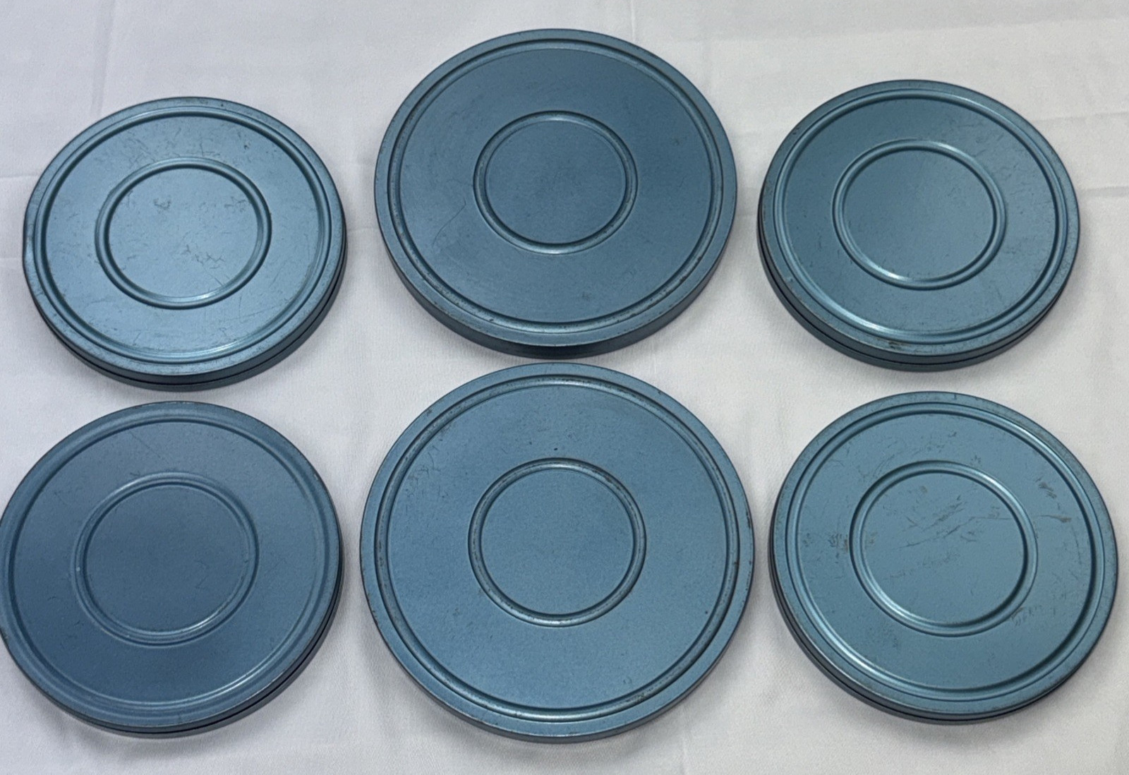Mixed Lot Compco Std 8mm Film Reels Cans Blue Metal Lot of 6 sets