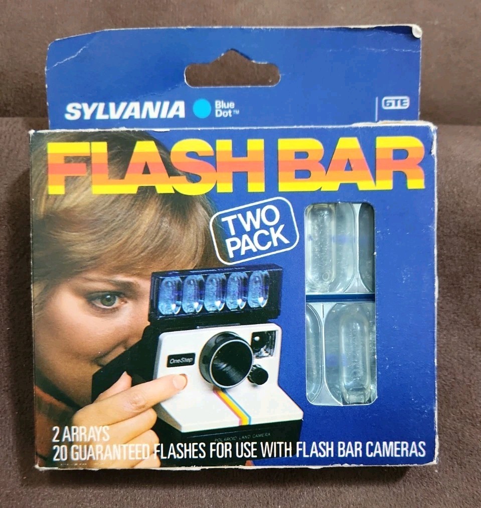 Vintage Sylvania Two Pack Blue Dot Flash Bar 20 Flashes for Camera For Polaroids