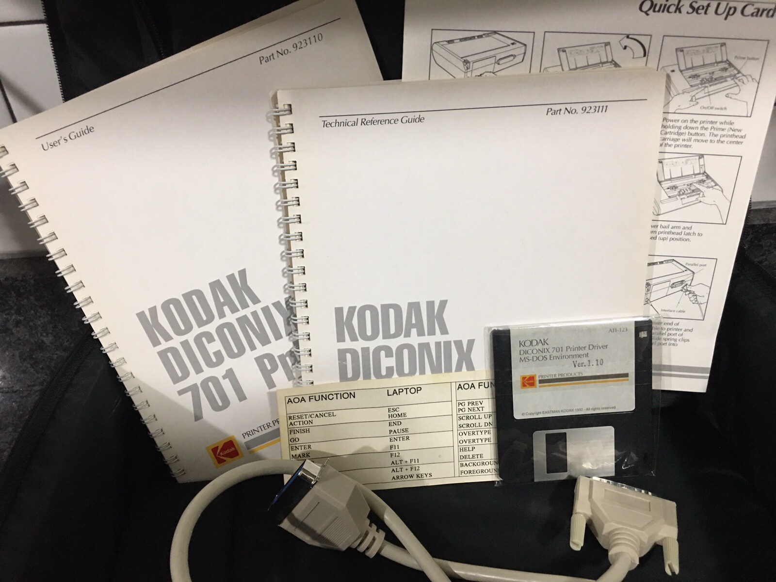 Vintage rare Kodak Diconix Printer, Printhead,case,manuals,Cable,power adapter