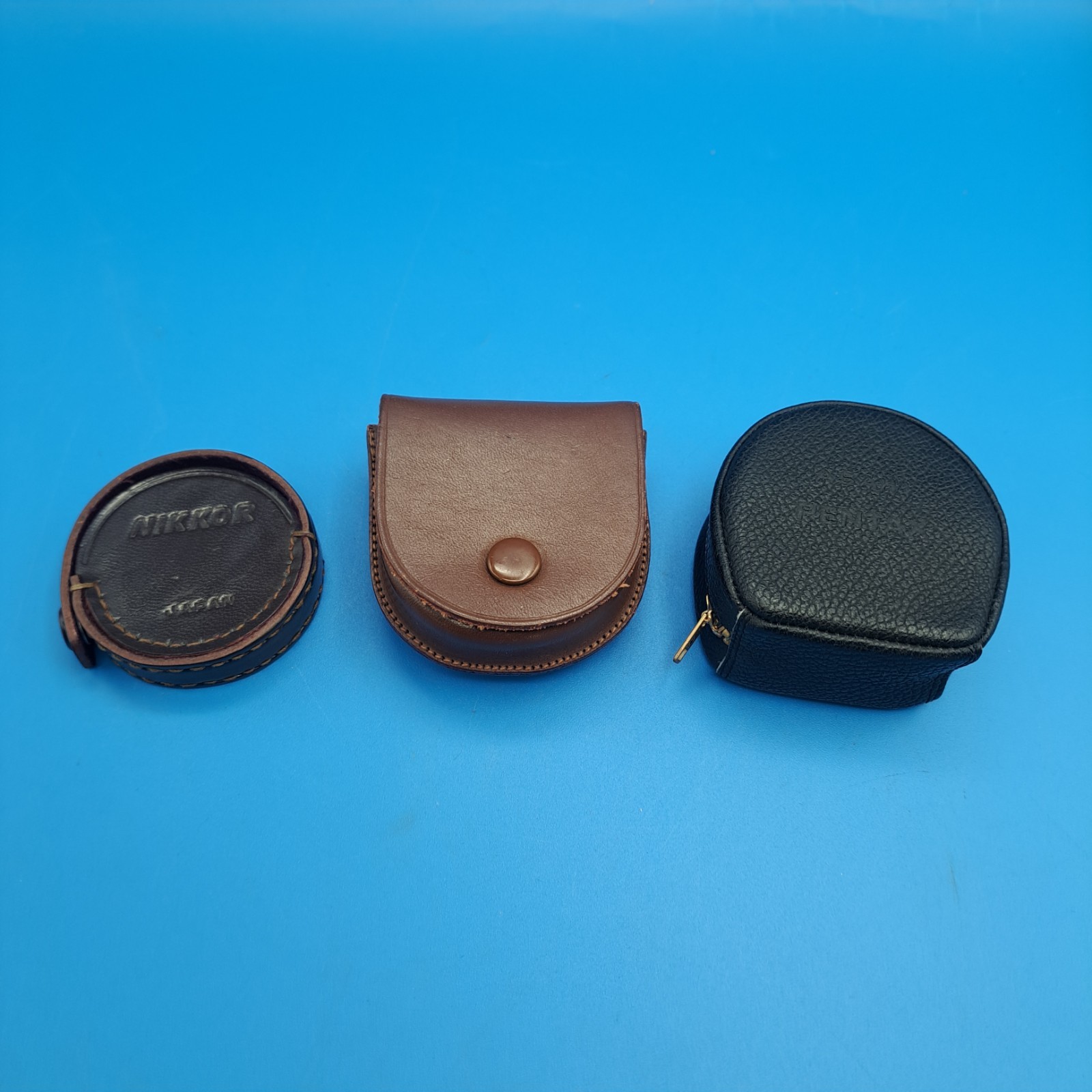 3 Vintage Camera Lens Hood or Filter Cases Only – Pentax, Nikkor, Kodak