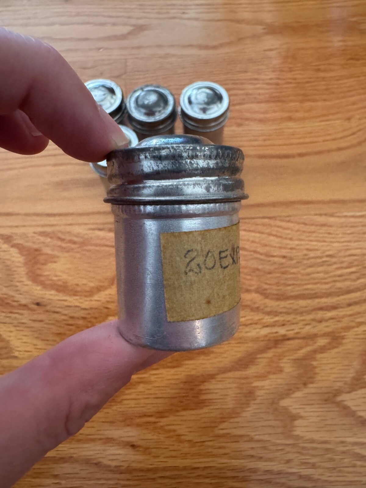 Lot of 5 Kodak 35mm Aluminum Film Canisters in Silver