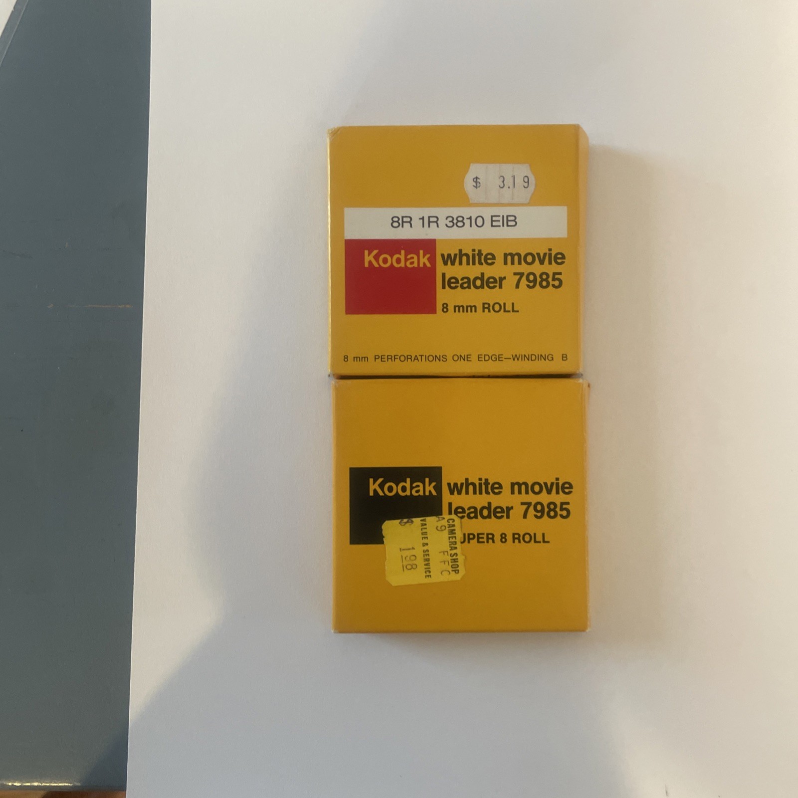 2 Vintage Kodak White Super 8mm Movie Film Leader 7985 50ft (8) total 100 feet
