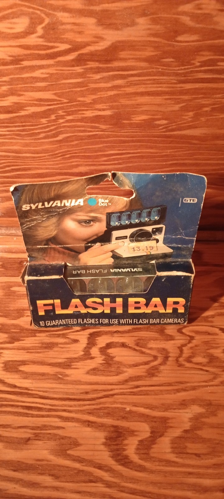 RARE Vintage Sylvania Blue Dot Flash Bar GTE Camera Flashbulbs Retro USA
