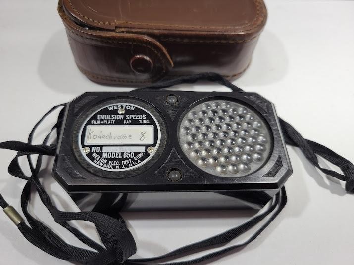 Vintage Weston Photronic Exposure Meter Model 650 Light Meter W/ Case Brown