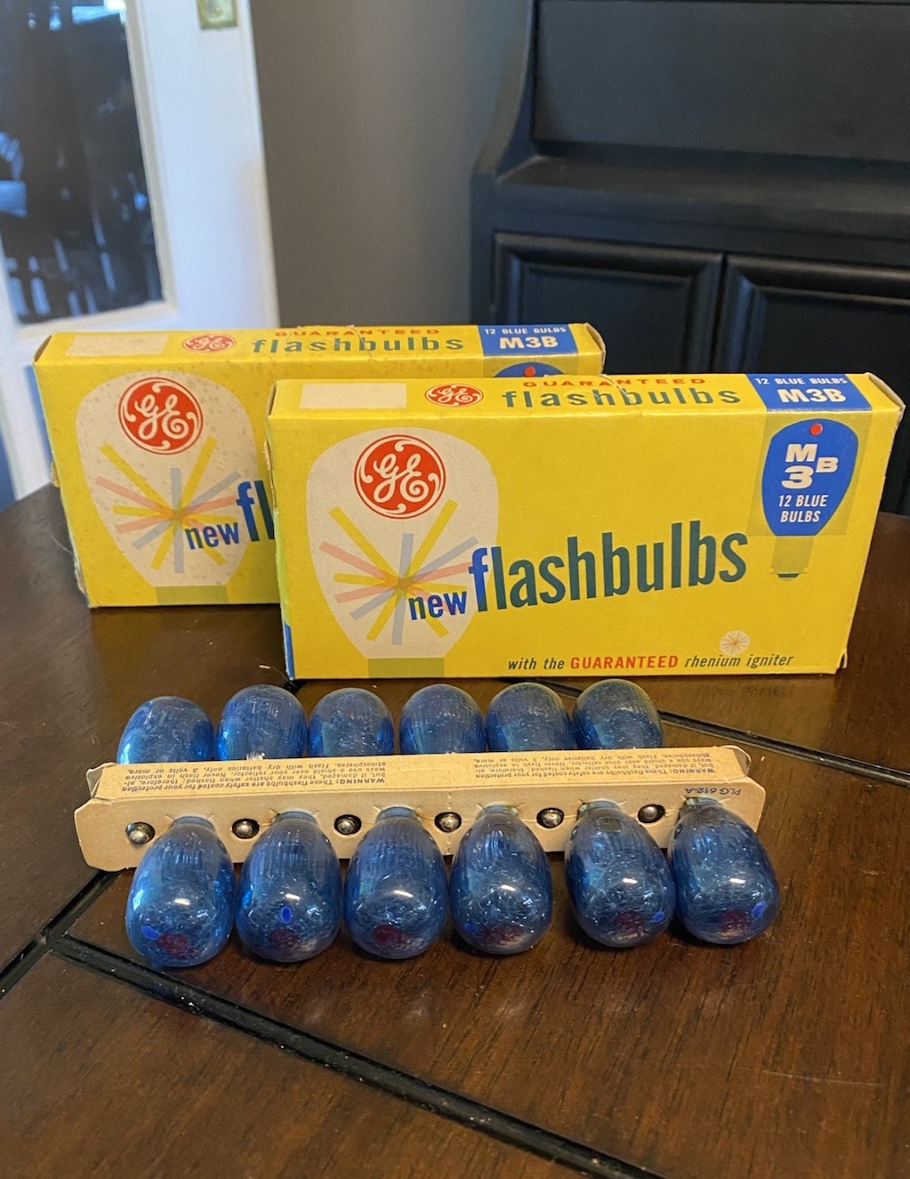 NOS – 2 Original Boxes (24ea.) GE No. M3B Blue Powermite Camera Flashbulbs