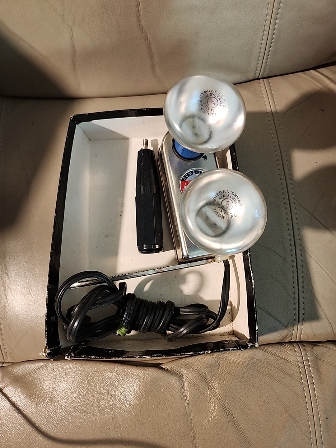 Vintage Acme Handy-Dandy MOV-E-LITE, Tested/Works, Photo/Film Light W/Box.
