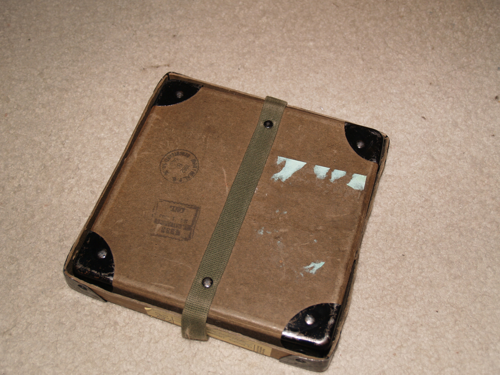 VINTAGE Film Reel Canister Case Shipping Box Mailer 8″ X 8″ X 1″ + reel canister