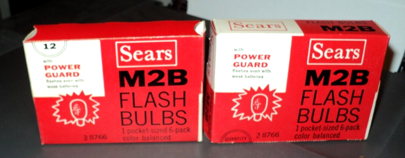 SEARS FLASHBULBS: M2B Blue Bulbs: 12 Bulbs: With Power Guard: Pocket Size Box