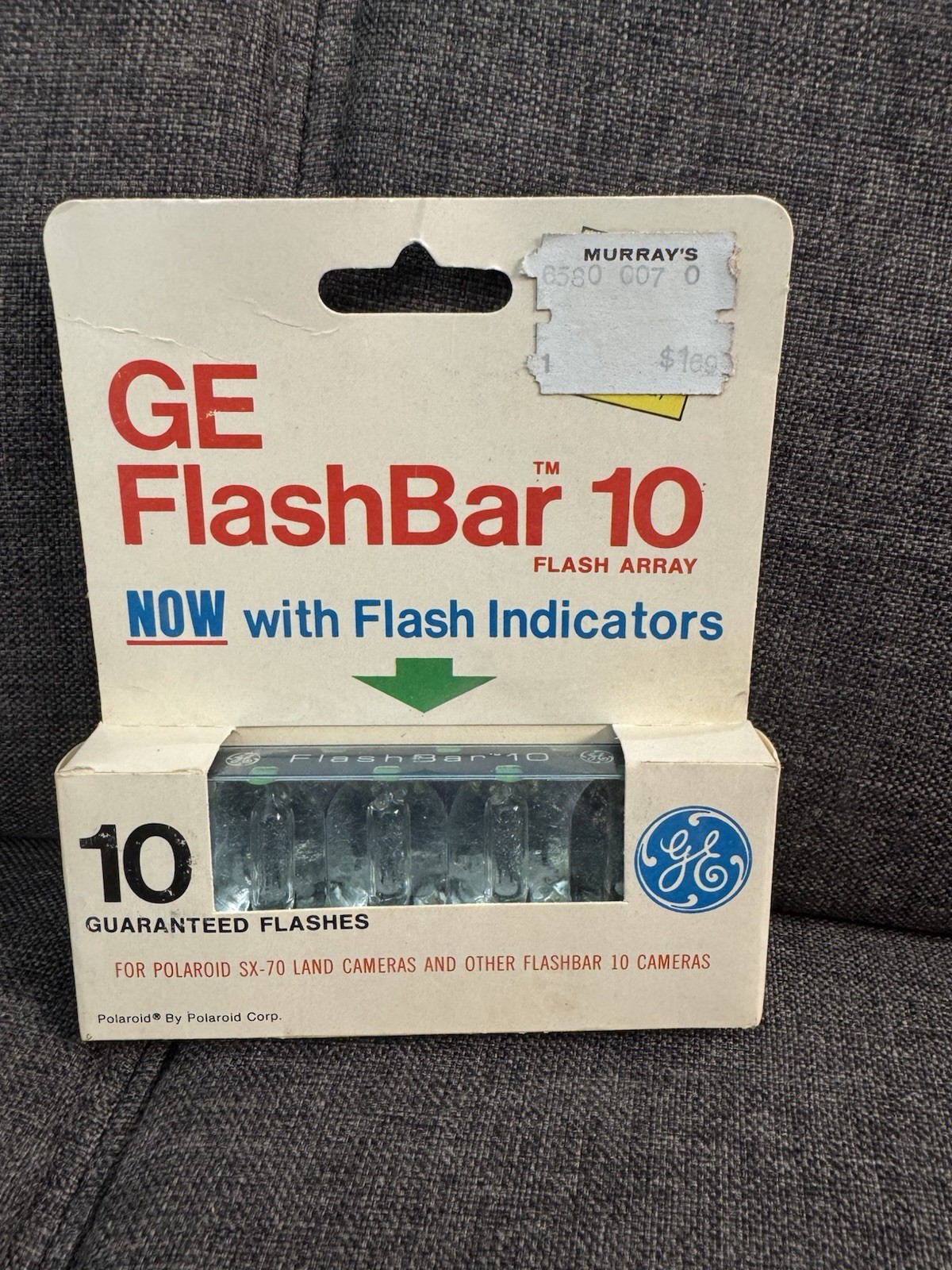 GE Vintage FlashBar II for Polaroid SX-70 Camera 10 FLASHES