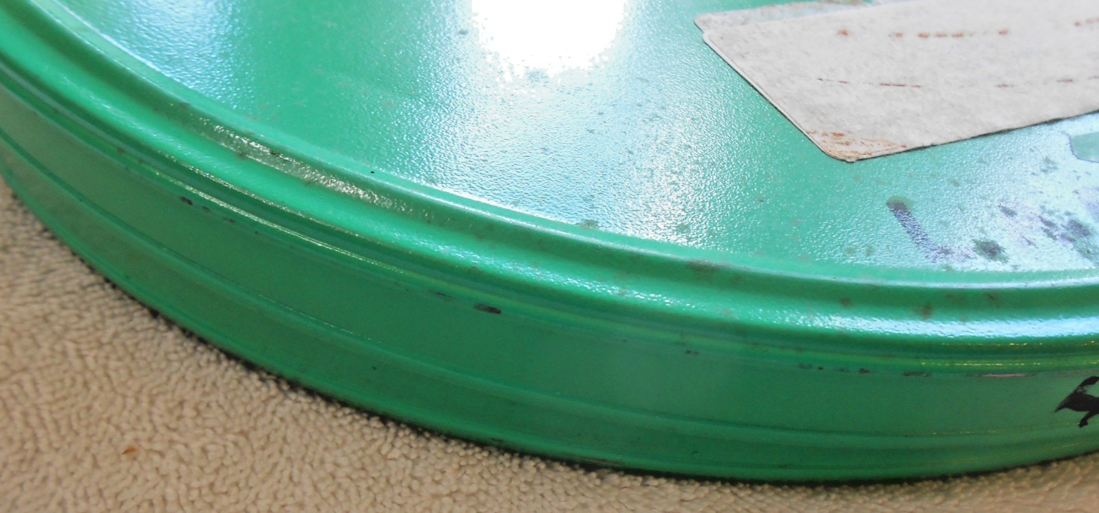 Film Reel Canister 12.5″ D with Movie Film (see Pictures for Detail) 16mm