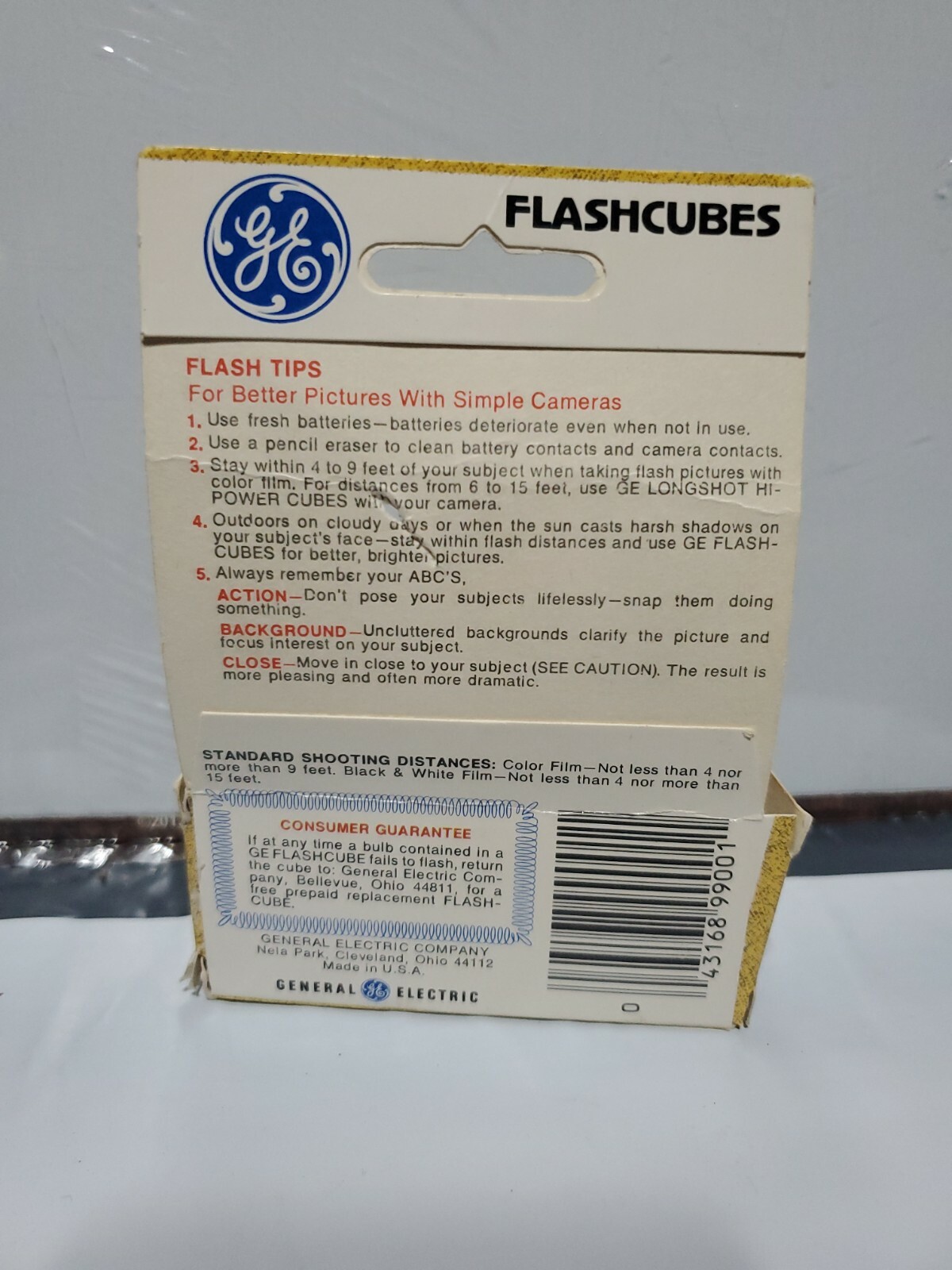 Vintage GE Flashcubes Set Of 3 Cubes New in Origianl Package 12 Flashes