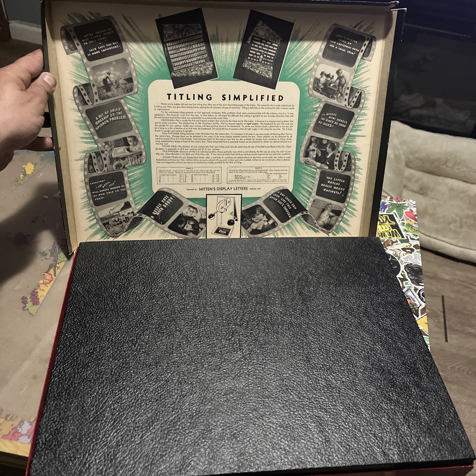 Vintage MITTEN’S Professional Movie Titler 246 Pin-In-Back Letters Original Box