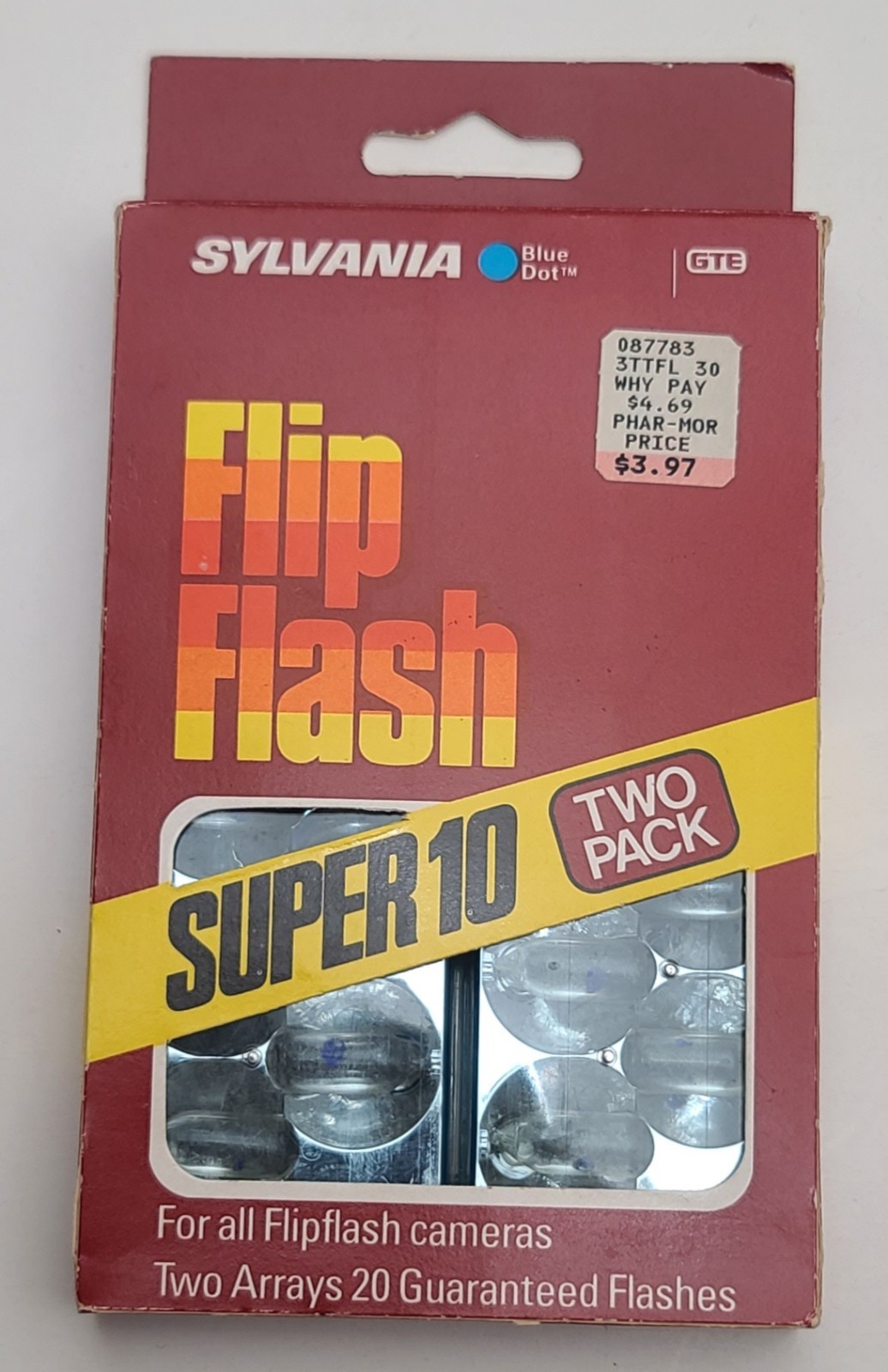 Vintage 1980’s Unused Sylvania GTE Blue Dot Flip Flash Super 10 Two Pack FREE SH