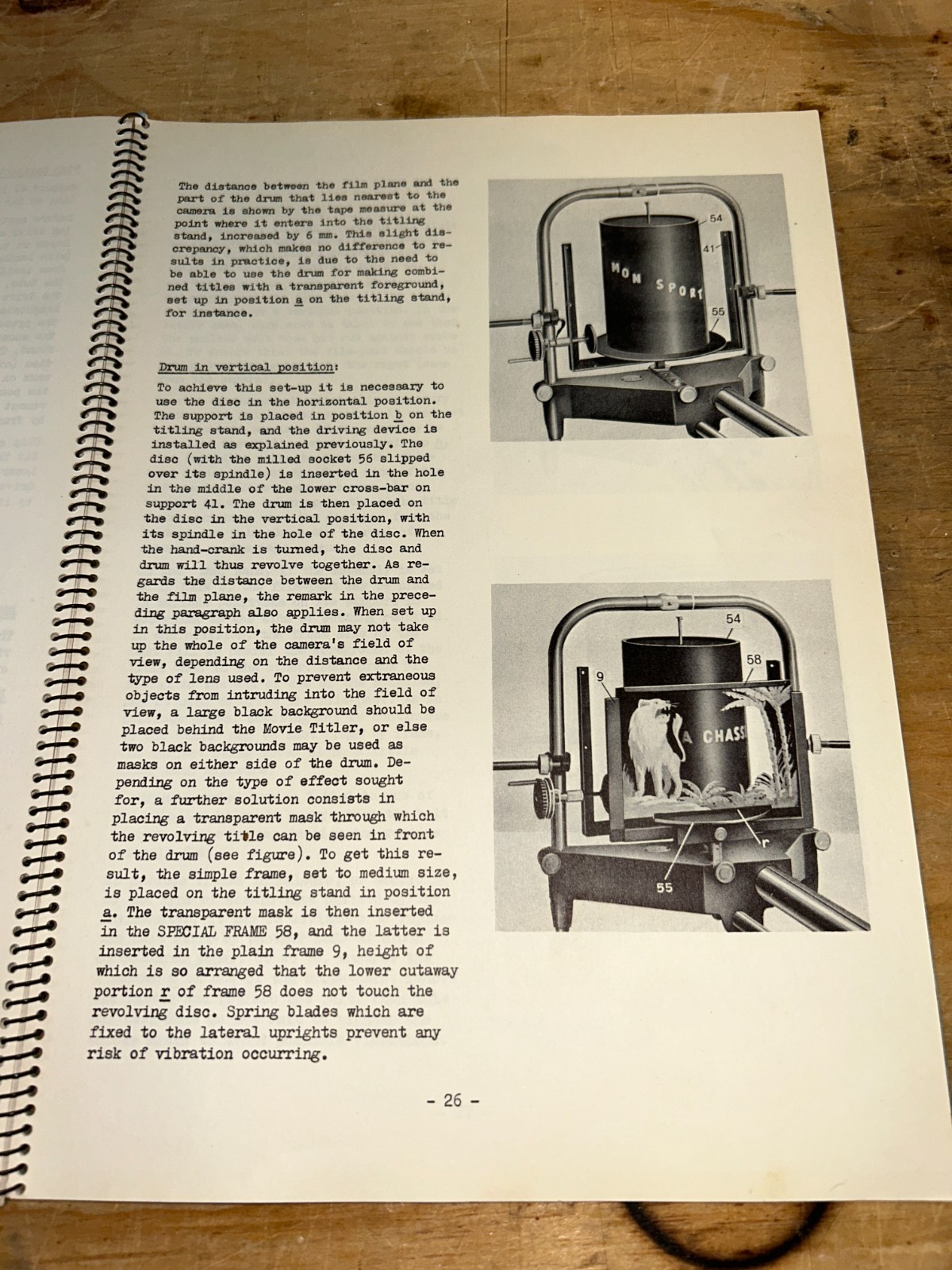 Vintage Bolex Paillard Movie Animation Rig & Premier Titler Manual 1950’s