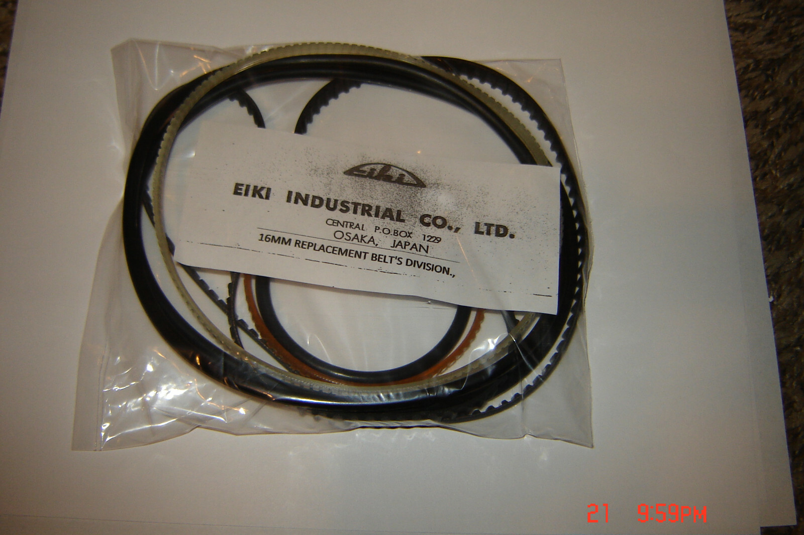 EIKI 16mm Projector Belts For EIKI EX-3000N – Complete 6 Belt Kit, New