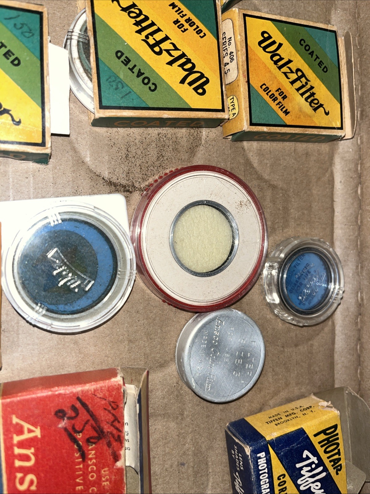 Vintage Walz Filter, Tiffen & Ansco Lens Filters-NOS-Mixed Lot of 8