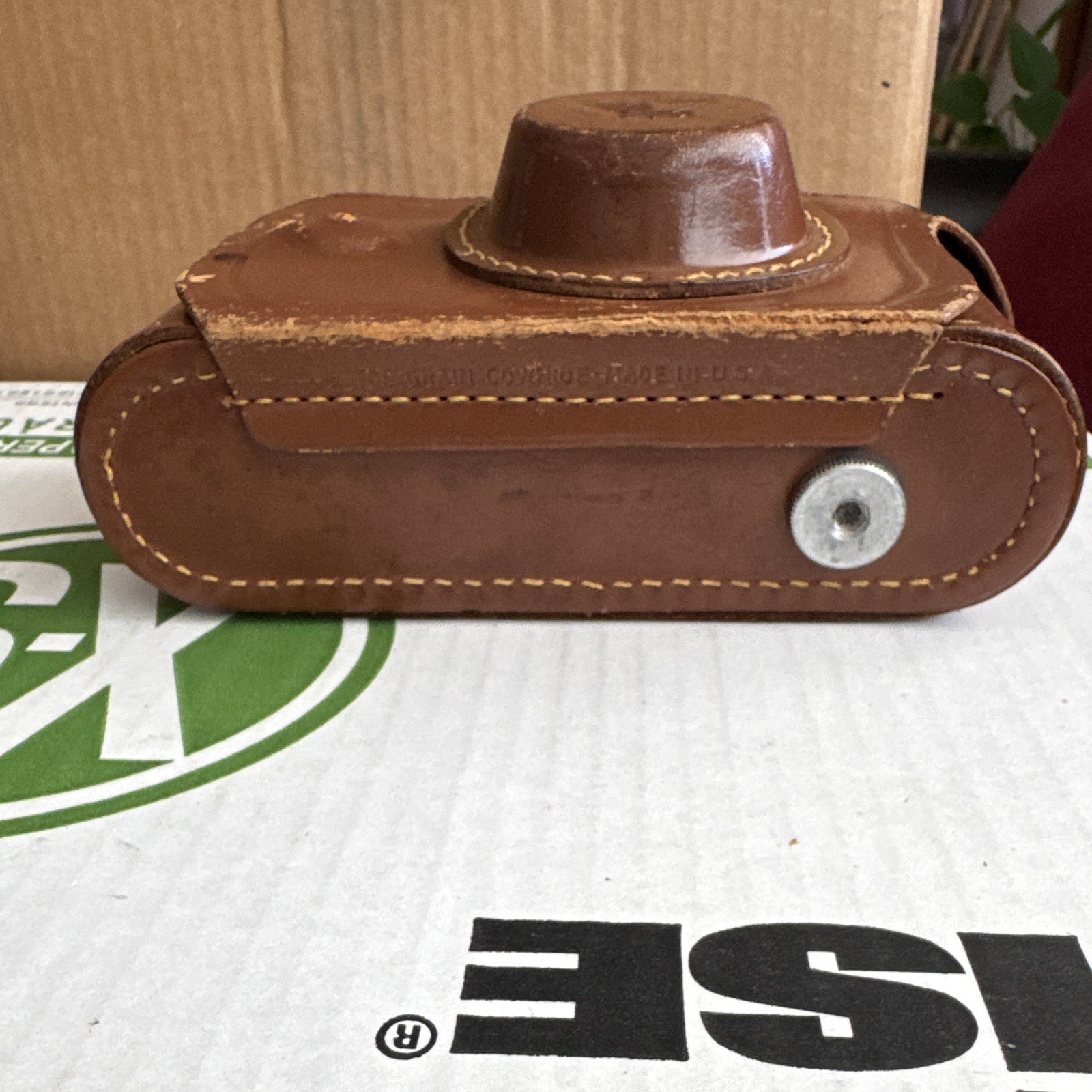 Zeiss Ikon Ikonta Camera Case Vintage Brown Leather Snap Closure