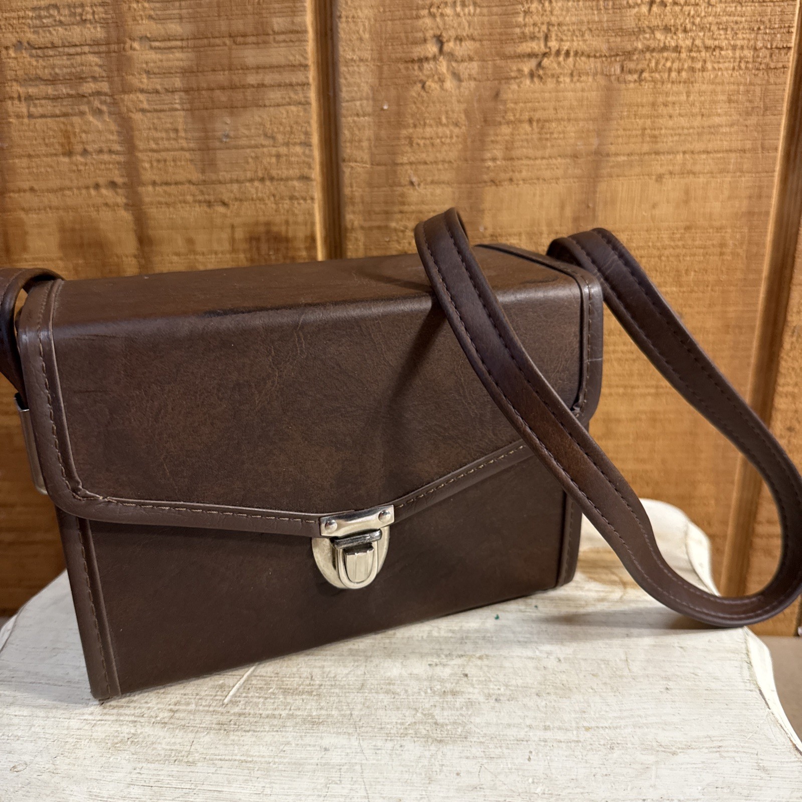 Vintage Brown Vinyl Camera Bag Camera Case Retro