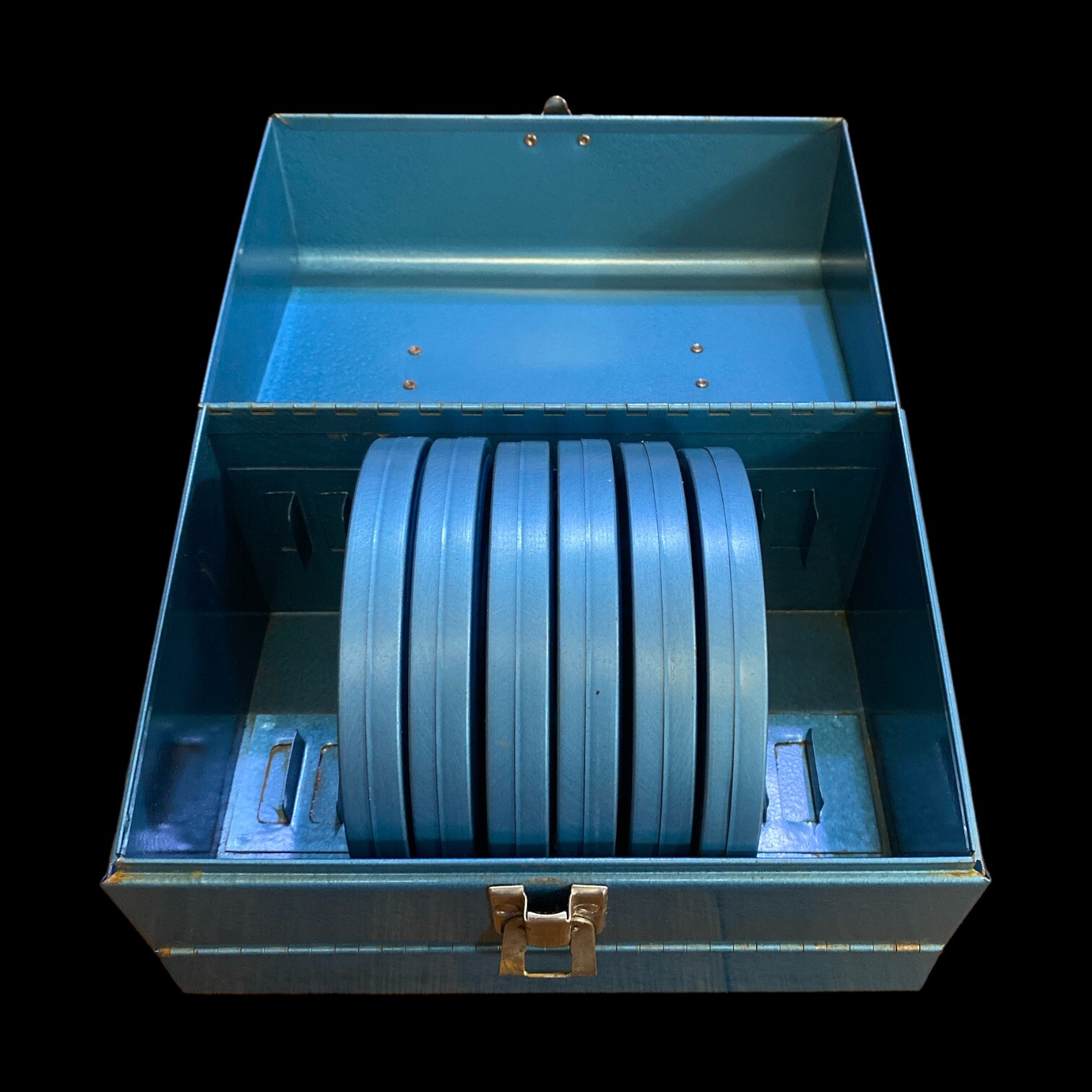 8mm Reels & Storage Case SCHERER CO USA 6 Metal Reels ~Cams ~ 12 Slot Case Vint